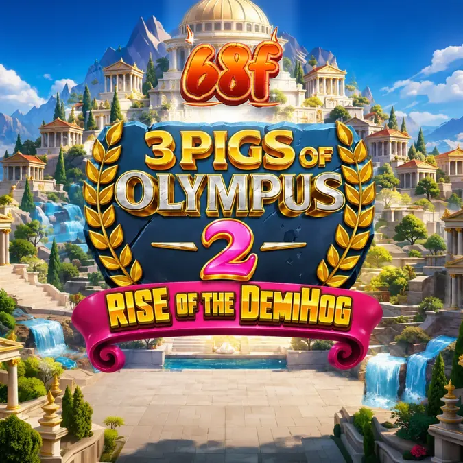 O slot 3 Pigs of Olympus 2 apresentando personagens divinos e elementos da mitologia grega.
